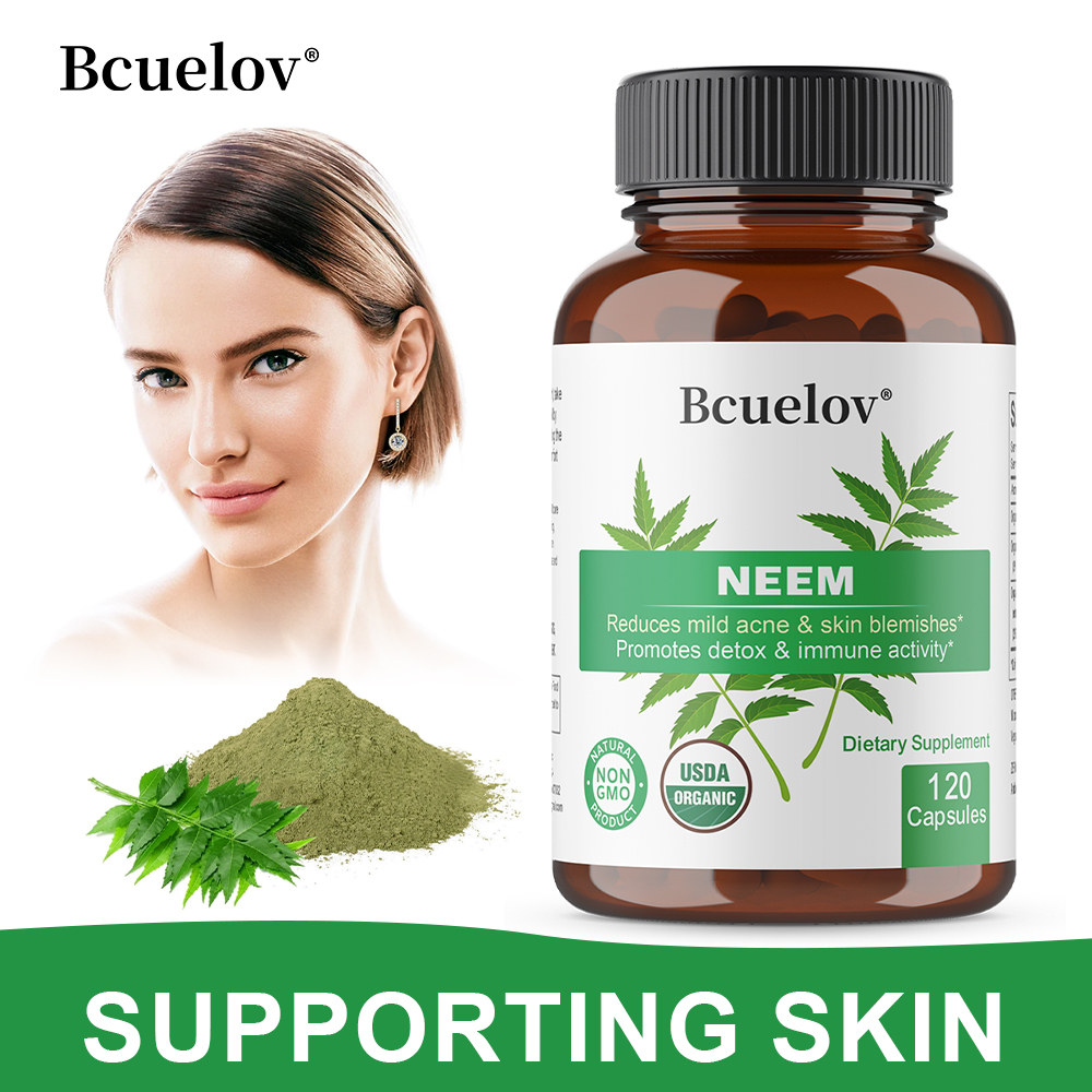 Herbal Wellness Supplement - Cápsulas Orgânicas de Folha de Neem,