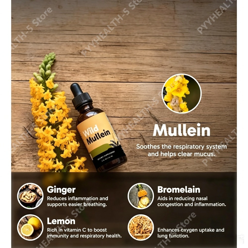 Gotas de Folha de Mullein com  - Herbal Wellness Supplement avaliação e preço